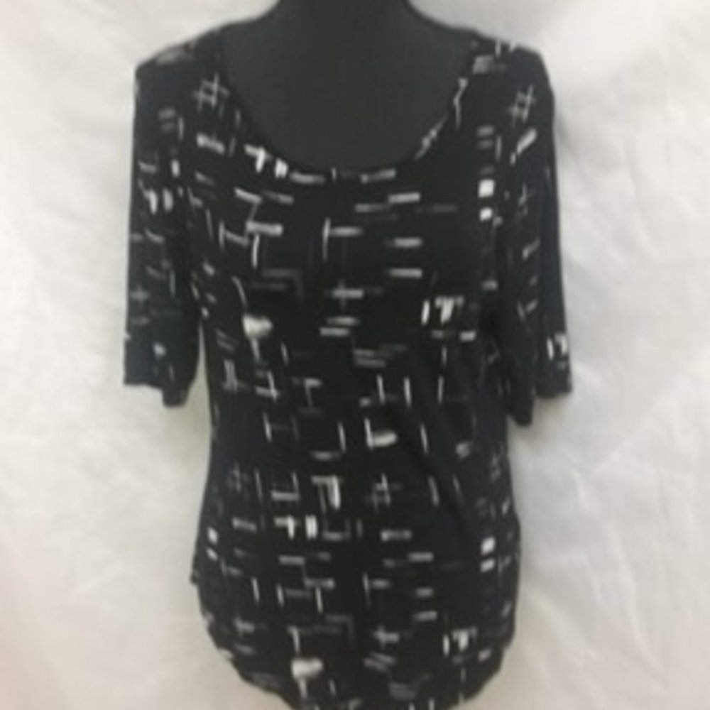 Abstract Black blouse By apt 9 size M - Picture 1 of 4